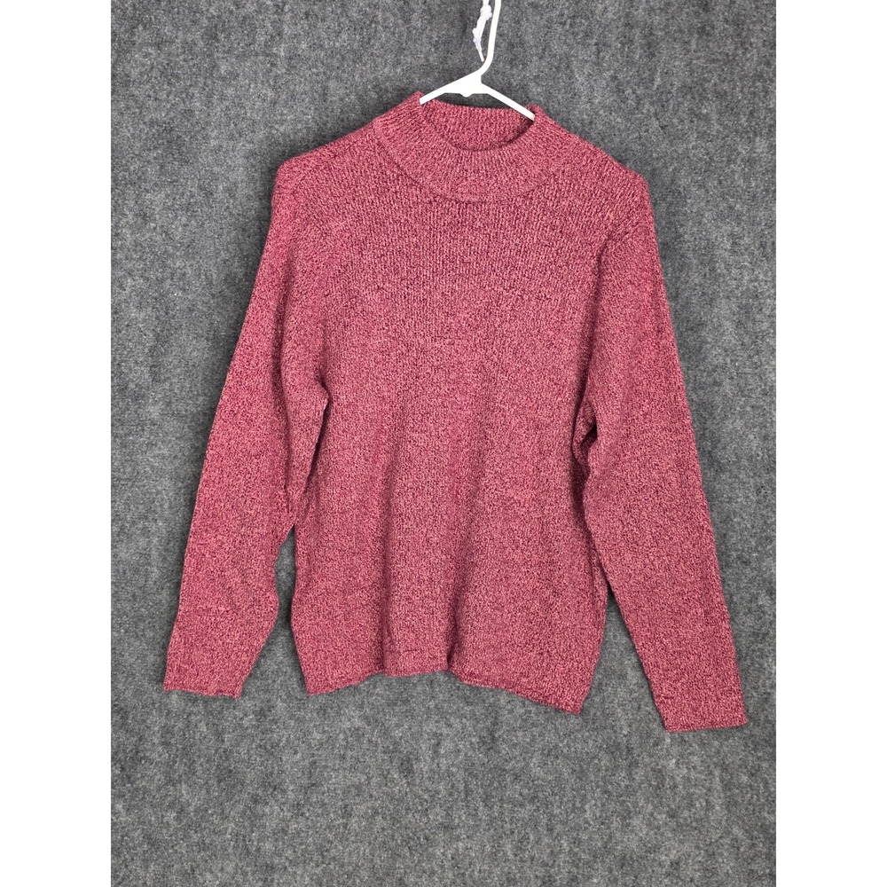 Karen Scott XXL Mock Neck Cotton Blend Knit Sweater Red Heather Women's Workwear